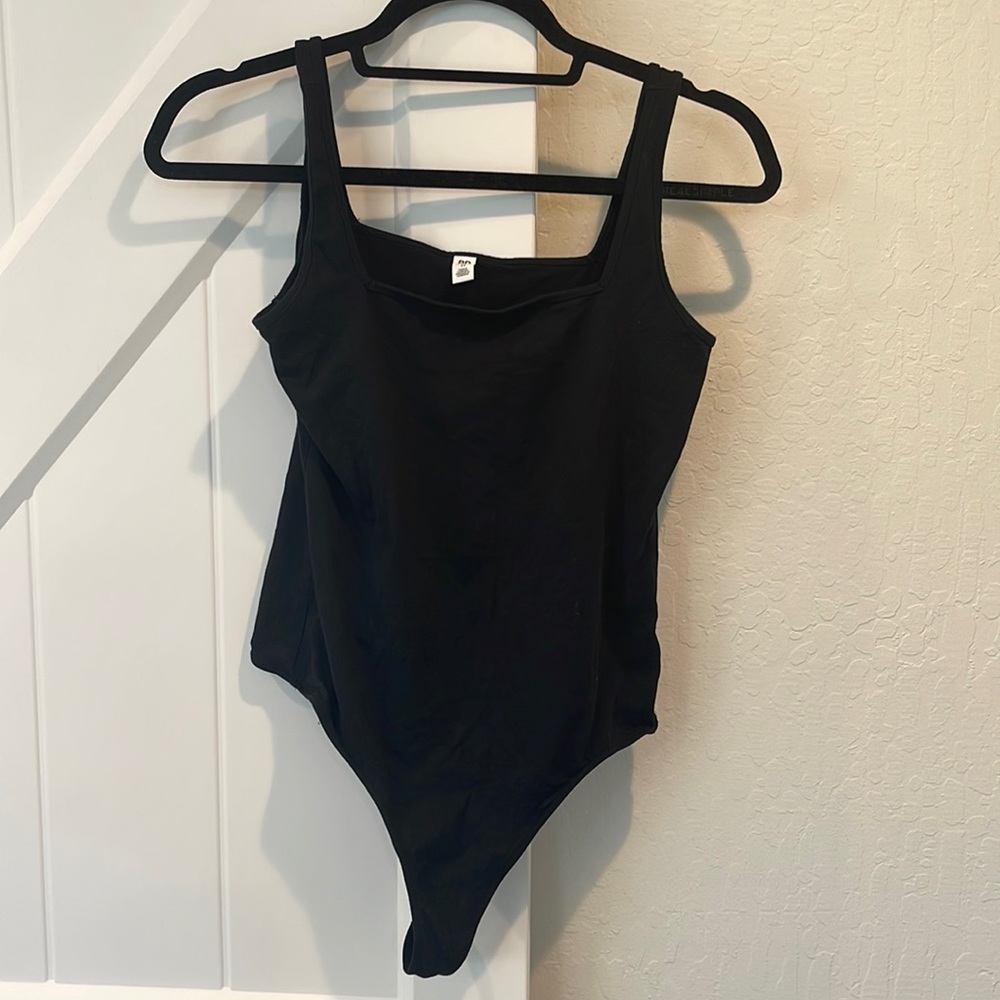 Square neck thong bodysuit